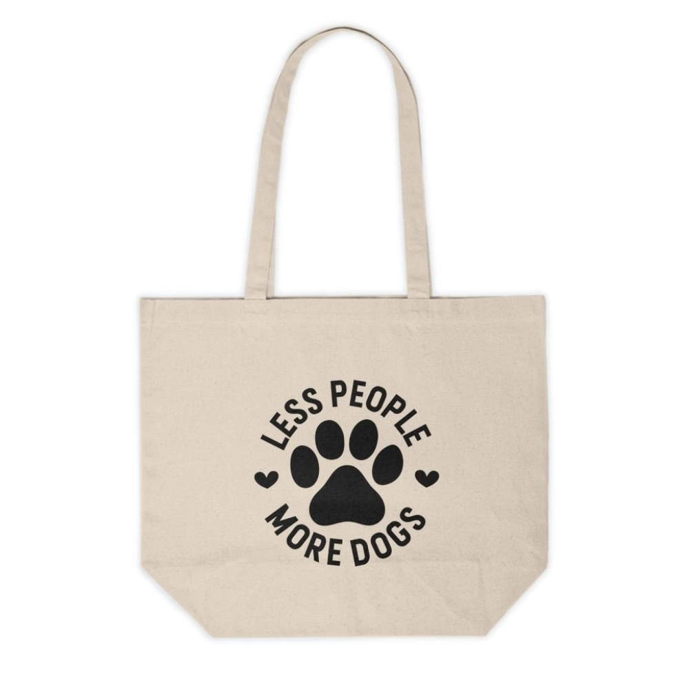 Less People More Dogs Custom Canvas Tote Bag